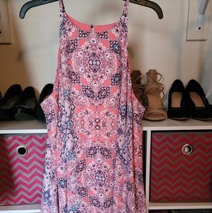 NWOT Decree Boho Style Pink Floral Sleeveless Dress in Size 1X
